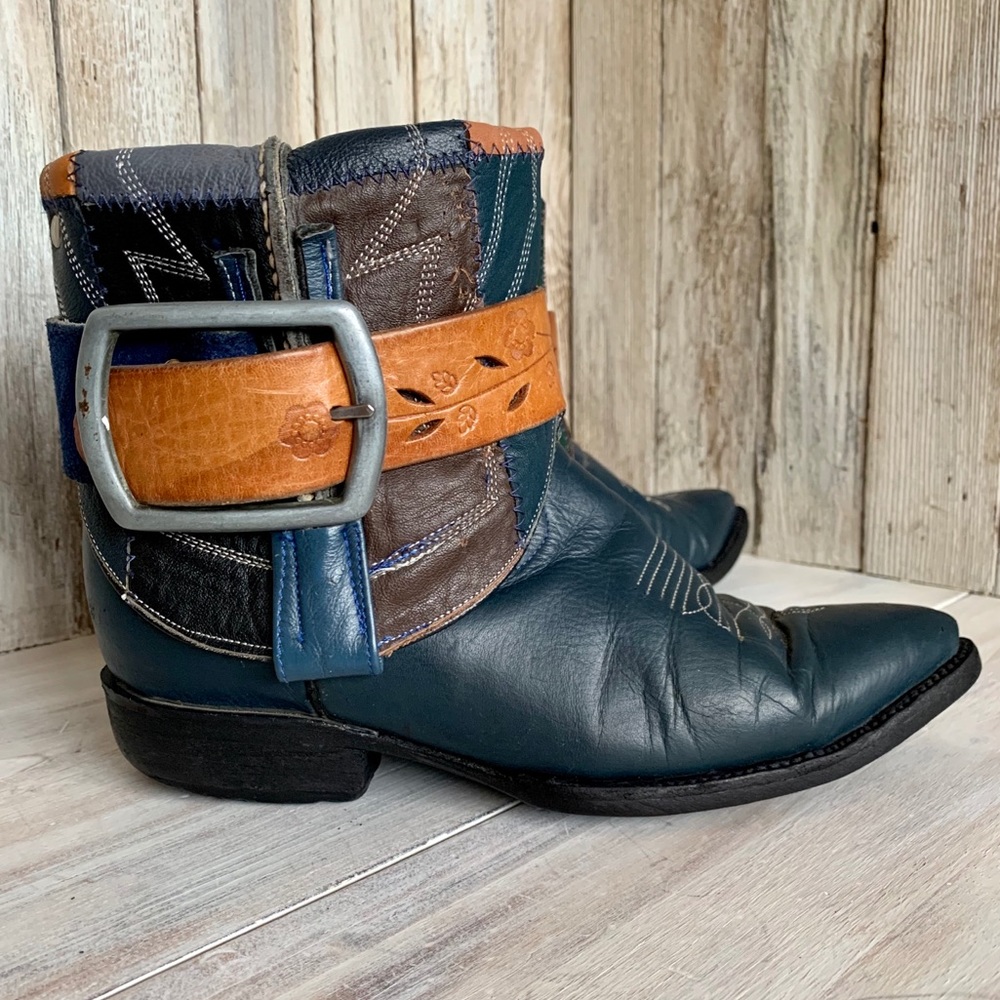 Vintage REWORKED 70’s Boho Cowboy Bootie